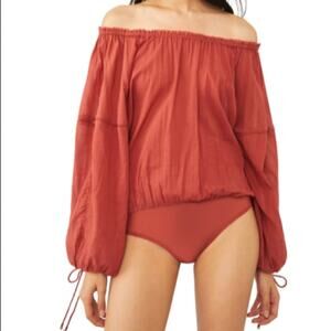 NWT! Free People Sundown Balloon Sleeve Bodysuit Size Medium